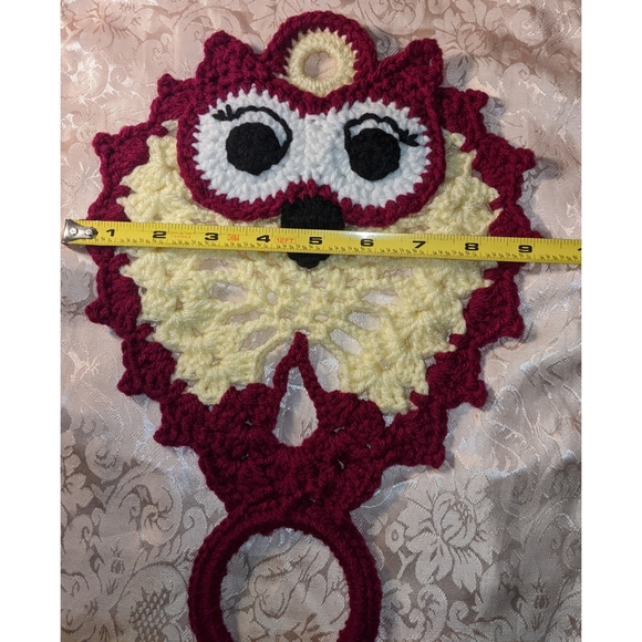 Owl Towel Kitchen Holder Crochet Handmade - Picture 4 of 5